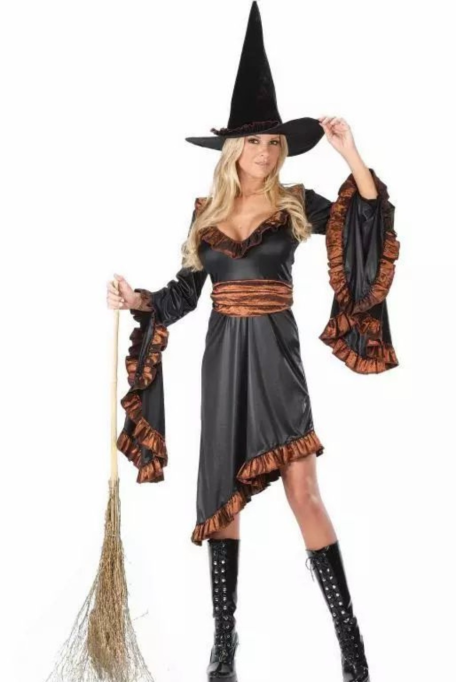 Witches & Monsters * | Ruffle Witch Adult Costume