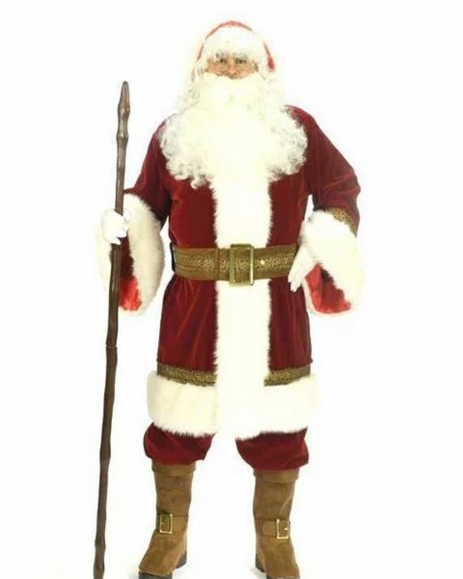 Mens Costumes * | Adult Deluxe Old Time Santa Suit