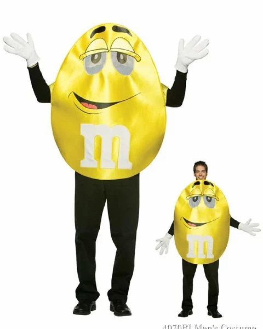 Mens Costumes * | Adult M&M'S Yellow Character Costume