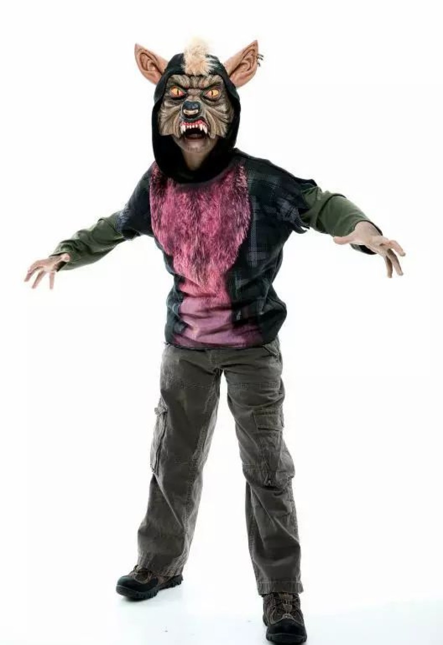 Monster Costumes * | Werewolf Short Sleeve Hoodie Child Costume Large