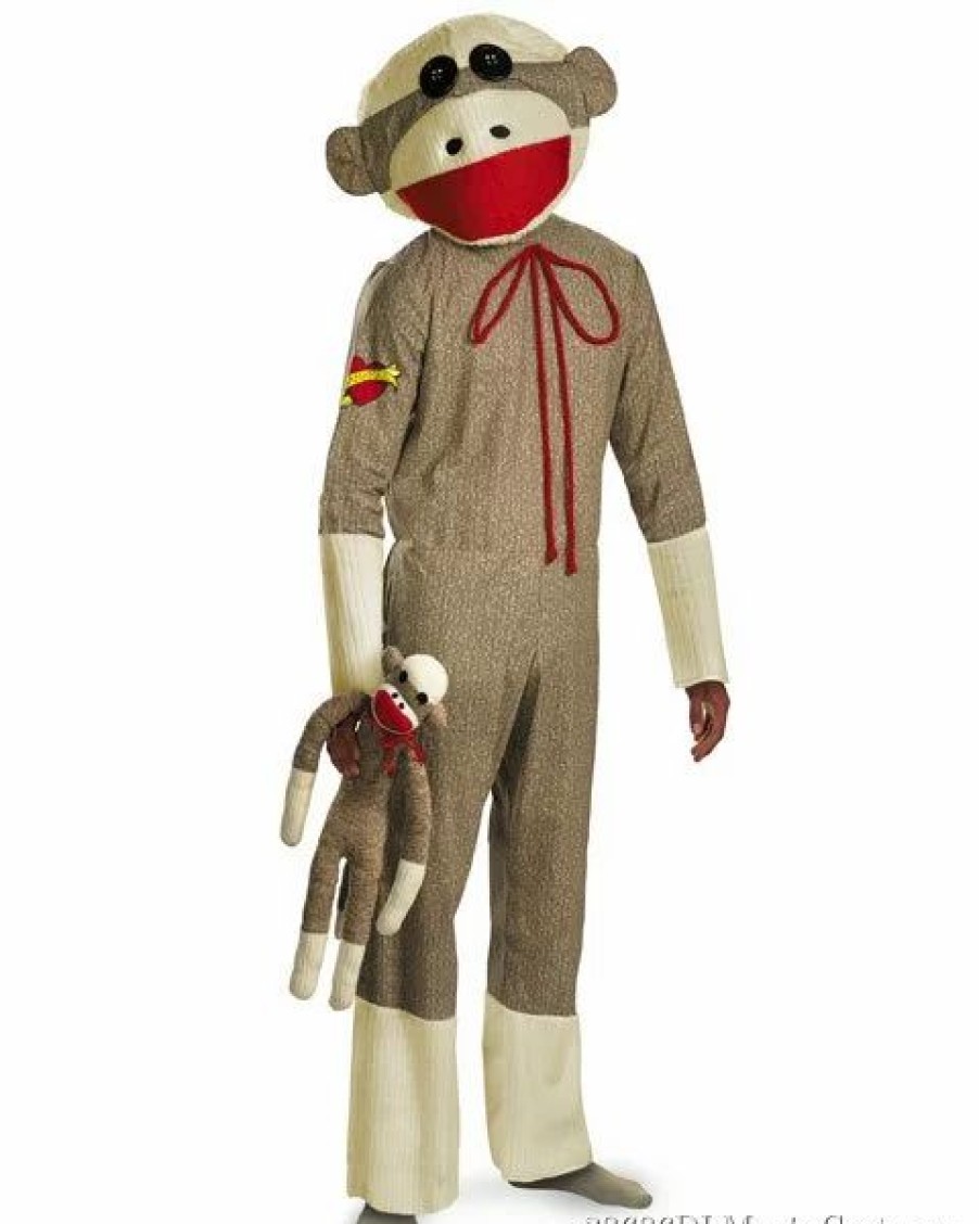 Mens Costumes * | Deluxe Sock Monkey Mens Costume