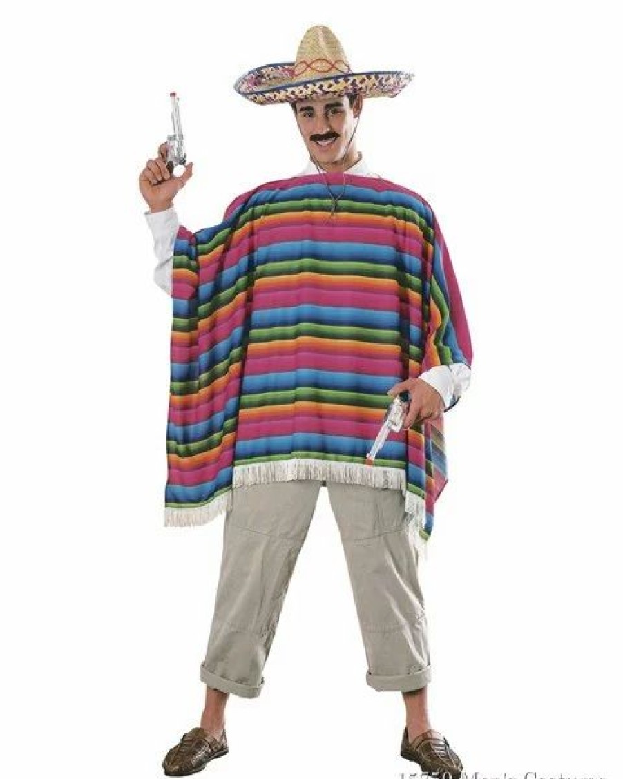 Mens Costumes * | Mexican Serape And Sombrero Mens Costume