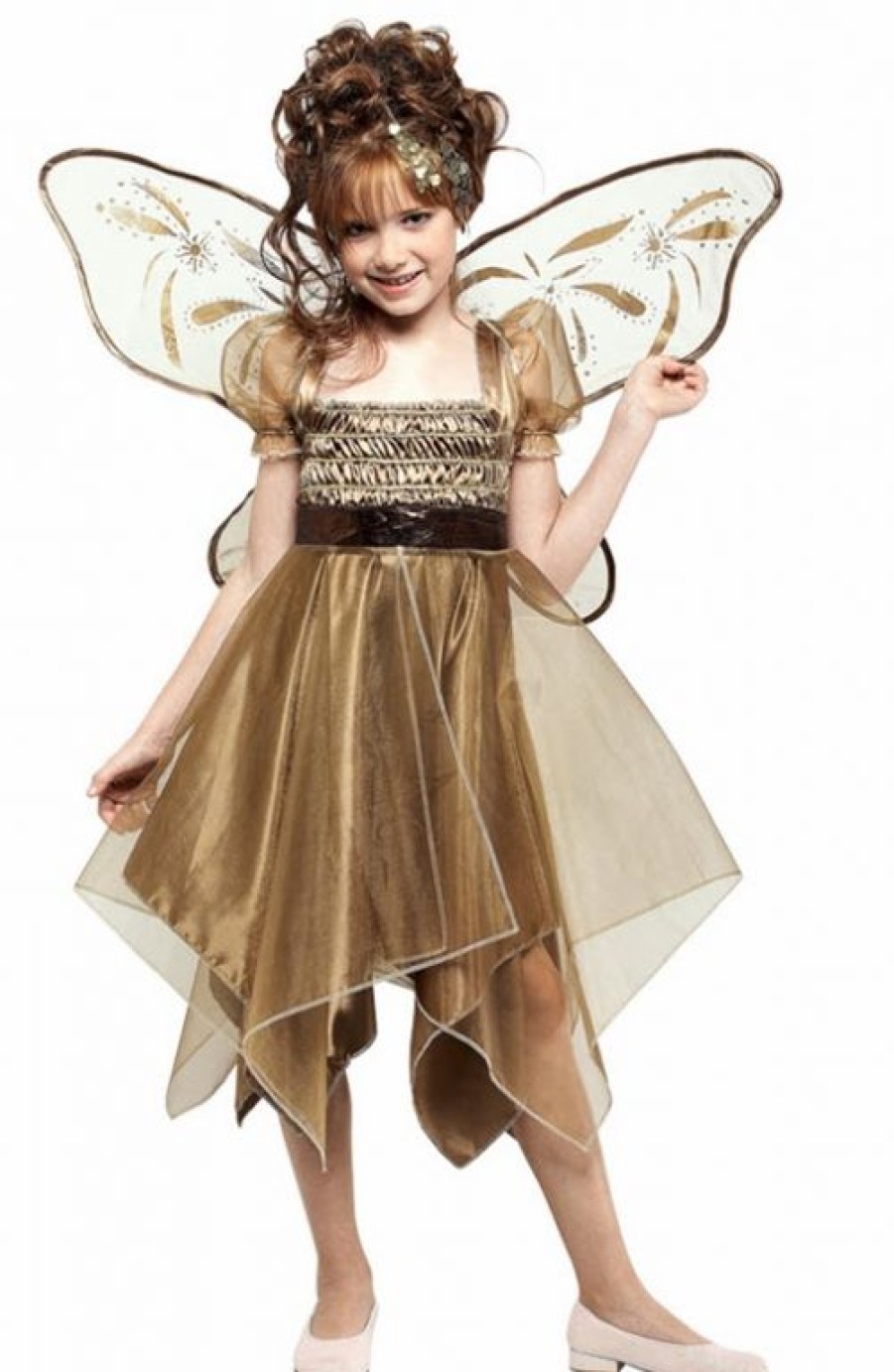 Makeup Basics * | Metallic Copper Fairy Child Costume Large