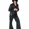 Mens Costumes * | Mens Black Sequin Disco Jacket