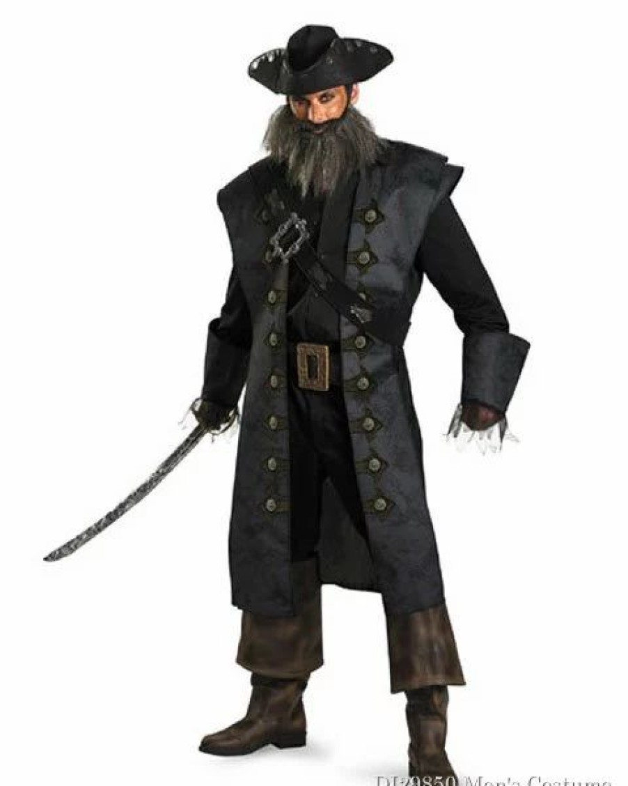 Mens Costumes * | Deluxe Pirates Of The Caribbean Black Beard Mens Costume