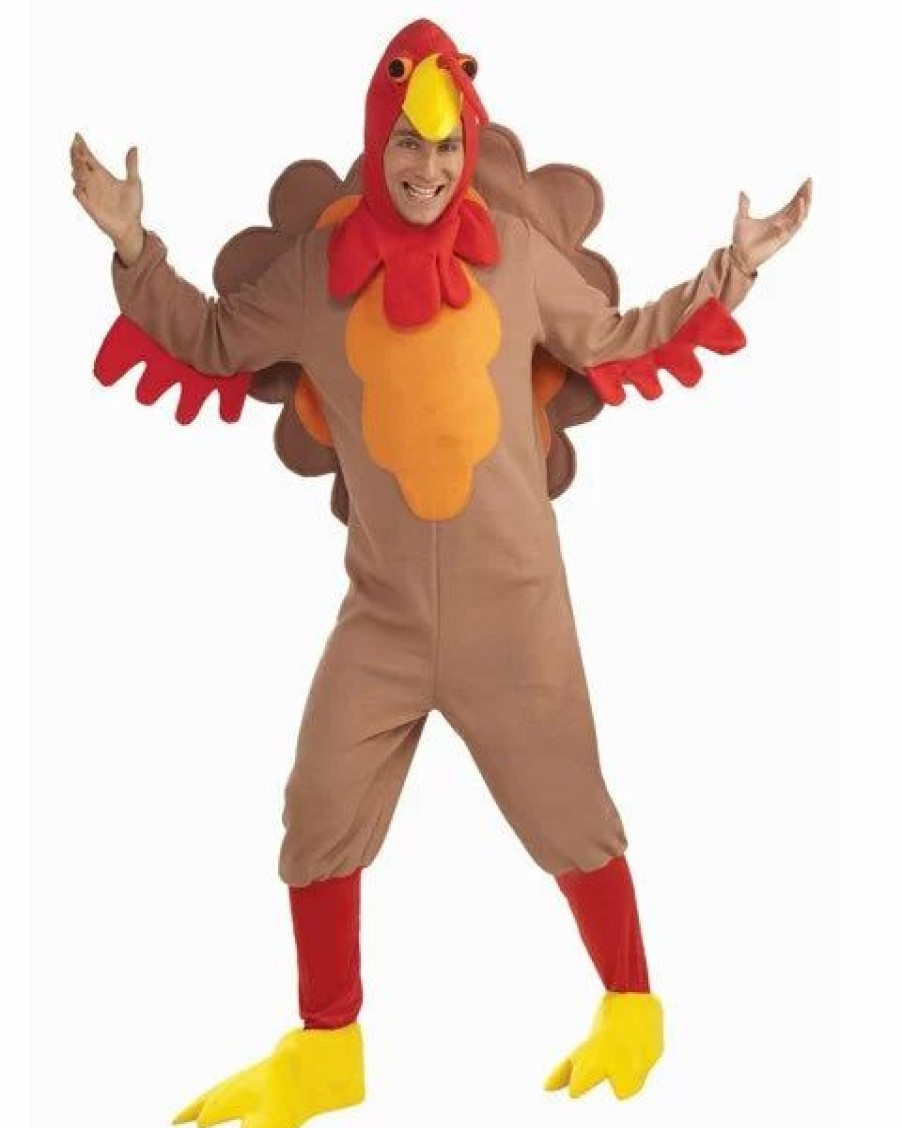 Mens Costumes * | Fleece Turkey Adult Unisex Costume