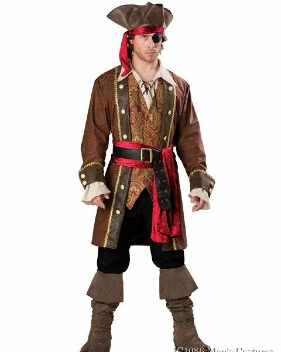 Mens Costumes * | Deluxe Captain Skullduggery Pirate Mens Costume