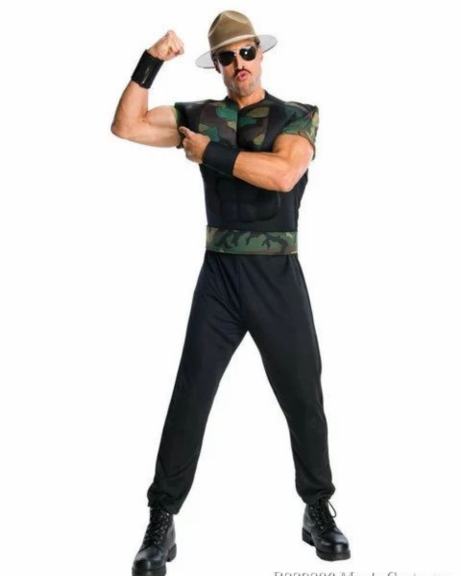 Mens Costumes * | Wwe Deluxe Sgt Slaughter Mens Costume