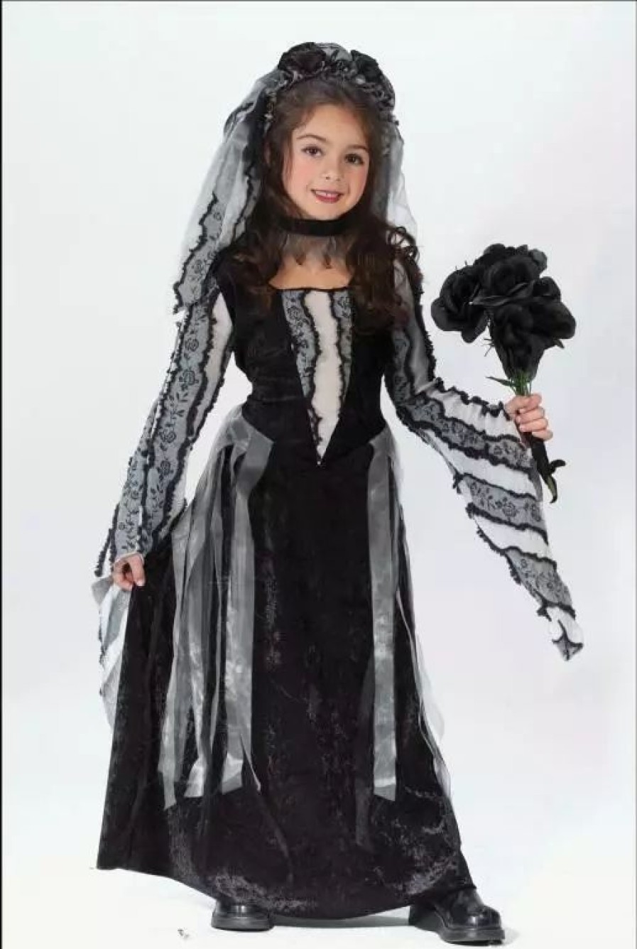 Monster Costumes * | Black Rose Bride Child Costume