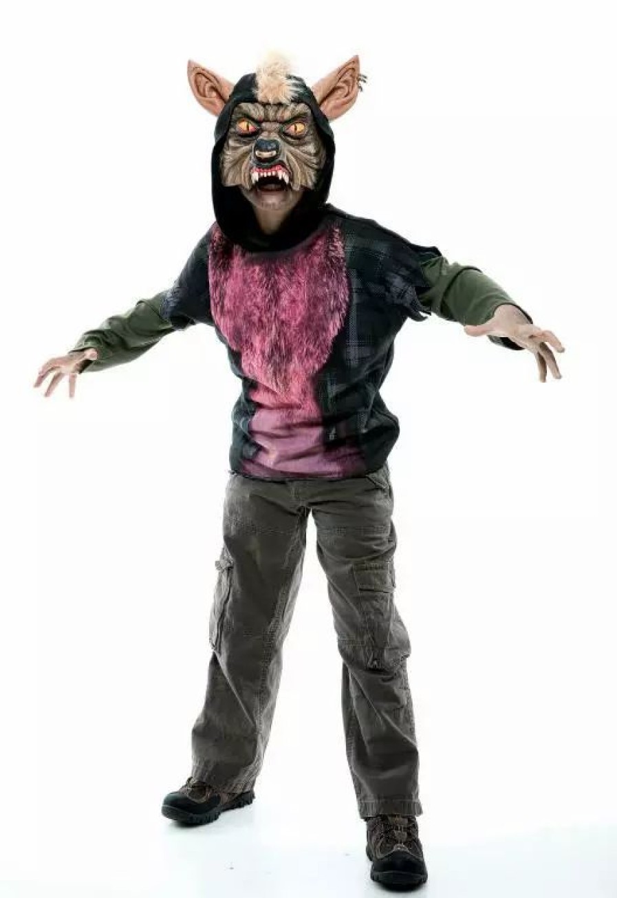 Monster Costumes * | Werewolf Short Sleeve Hoodie Child Costume Medium