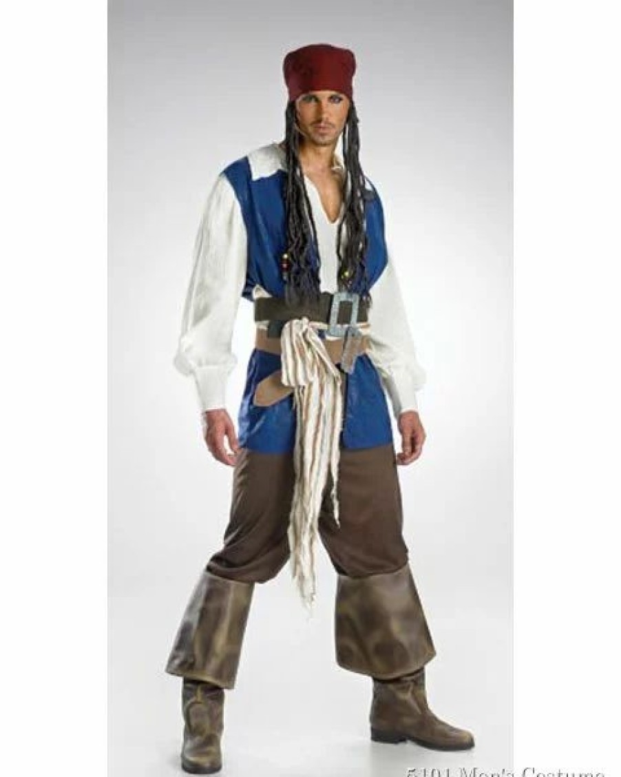 Mens Costumes * | Quality Captain Jack Sparrow Costume For Adults