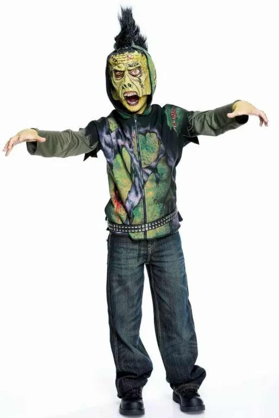 Monster Costumes * | Creature Short Sleeve Hoodie Child Costume Medium