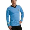 Mens Costumes * | Star Trek Classic Adult Deluxe Blue Shirt