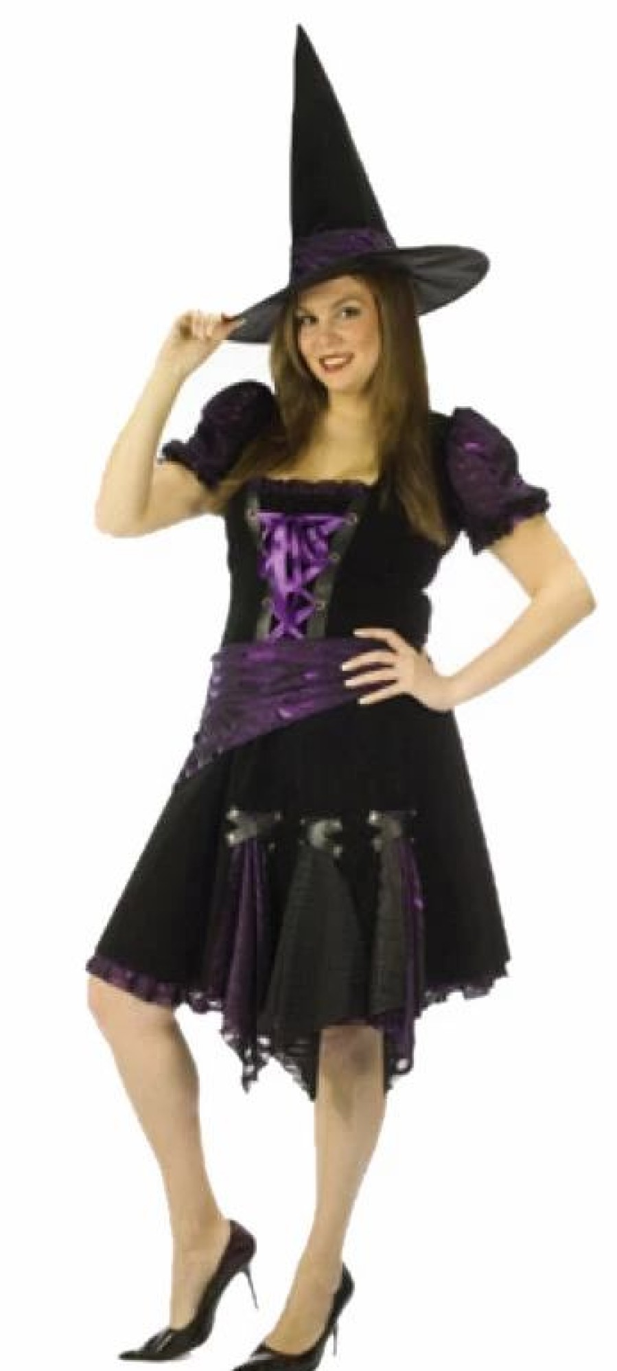 Witches & Monsters * | Witch Purple Punk Adult Plus Costume