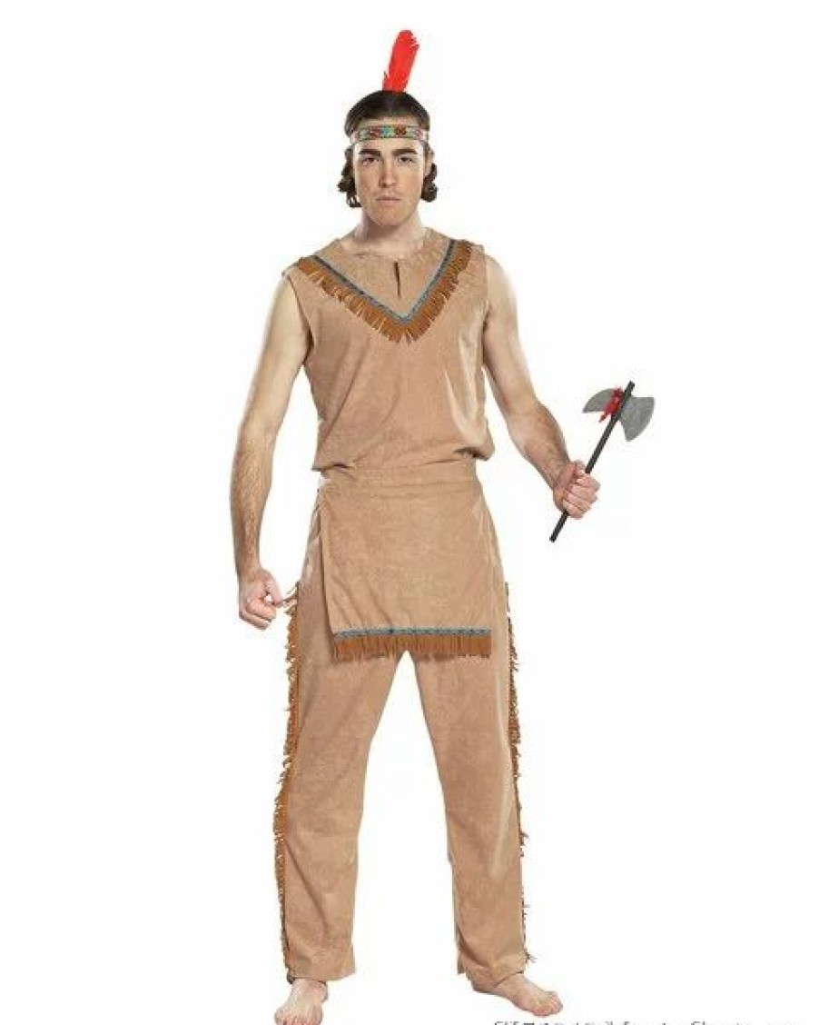 Mens Costumes * | Adult Mens Indian Warrior Costume