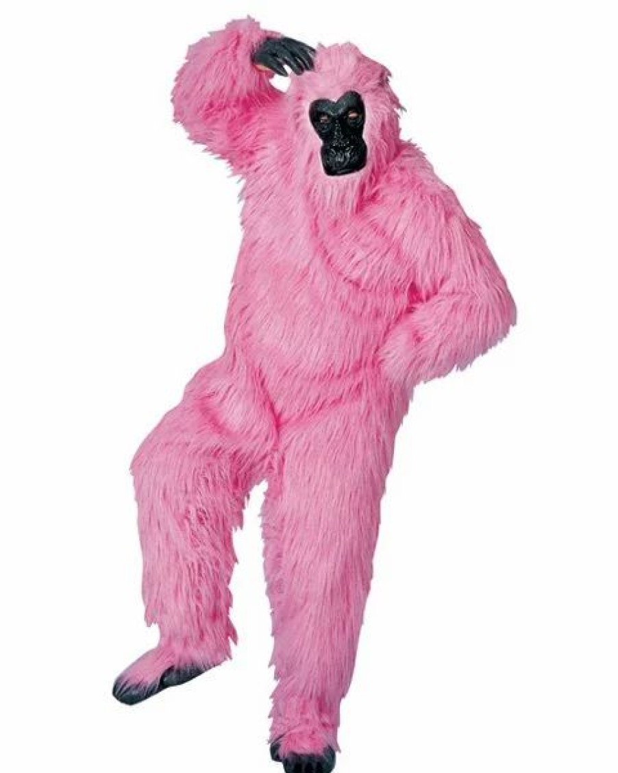 Mens Costumes * | Pink Gorilla Suit Adult Costume