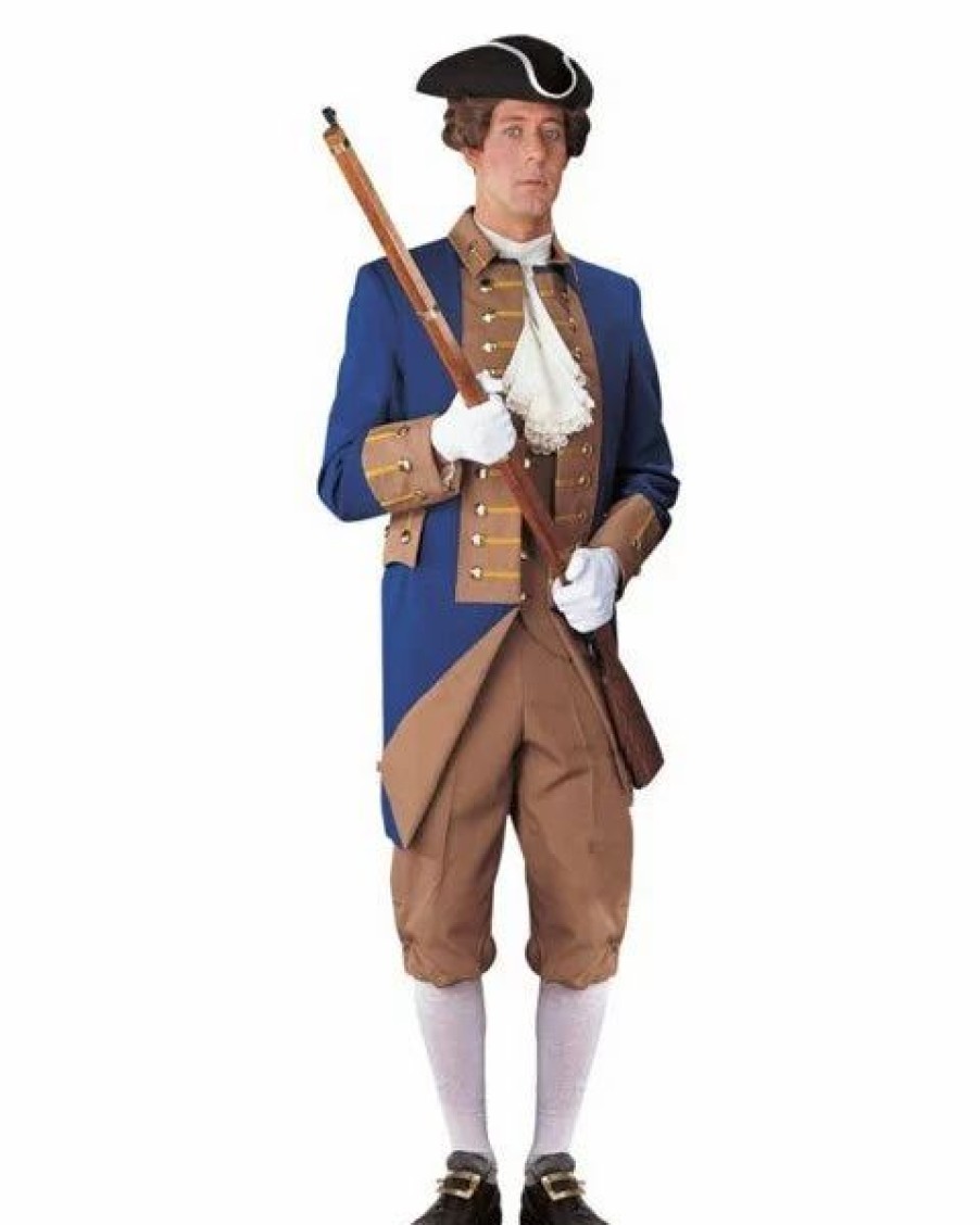 Mens Costumes * | Regency Collection Buff And Blue Soldier Mens Costume