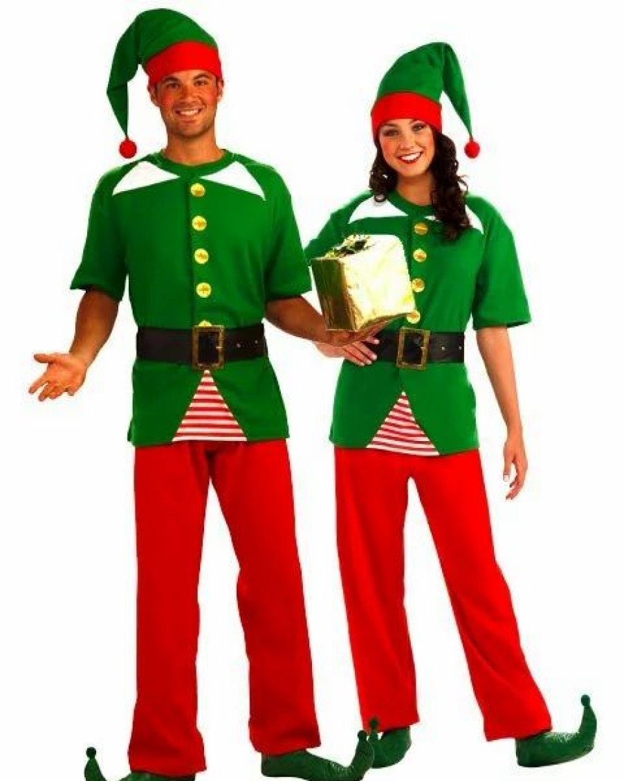 Mens Costumes * | Adult Jolly Elf Costume